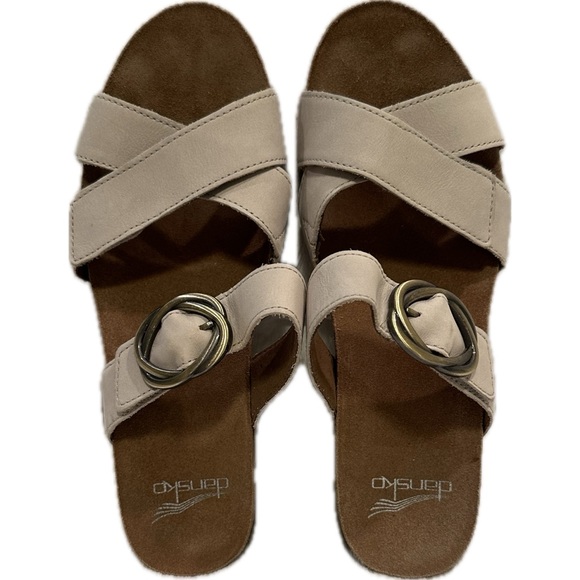 Dansko Susie Ivory Milled Nubuck Wedge Sandal Women's Size US 7.5 /EU 38 - Picture 4 of 9